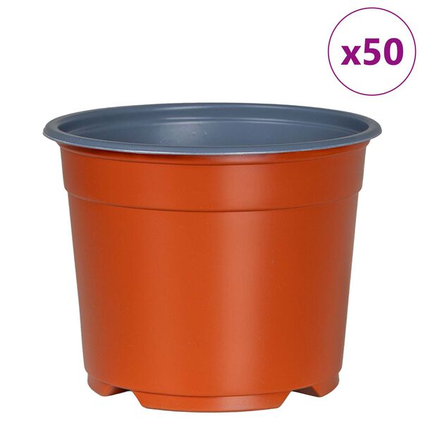 vidaXL Pot &agrave; fleurs 50 pcs C&eacute;ramique &Oslash; 15 x 12,5 cm Plastique