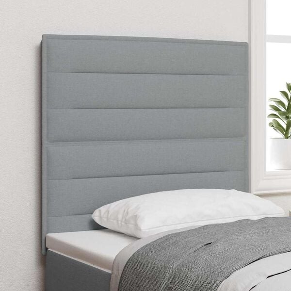 vidaXL T&ecirc;te de lit LED avec t&ecirc;te de lit Gris clair 100 cm Polyester