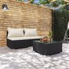 vidaXL Salon de jardin 3 pcs avec coussins R&eacute;sine tress&eacute;e Noir