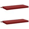 vidaXL Coussins de banc 2 pi&egrave;ces SOEST 2 pc 100 % polyester Bordeaux