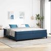 vidaXL Lit &agrave; ressorts avec matelas Bleu 200 x 200 cm tissu