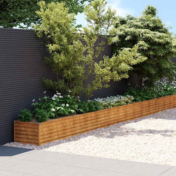 vidaXL Lit sur&eacute;lev&eacute; de jardin 1152x50x36 cm acier corten