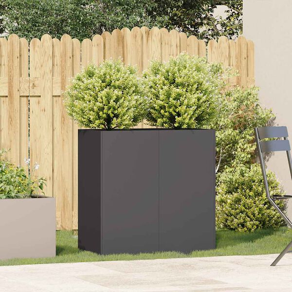 vidaXL Jardini&egrave;re noir 80x40x80 cm acier lamin&eacute; &agrave; froid