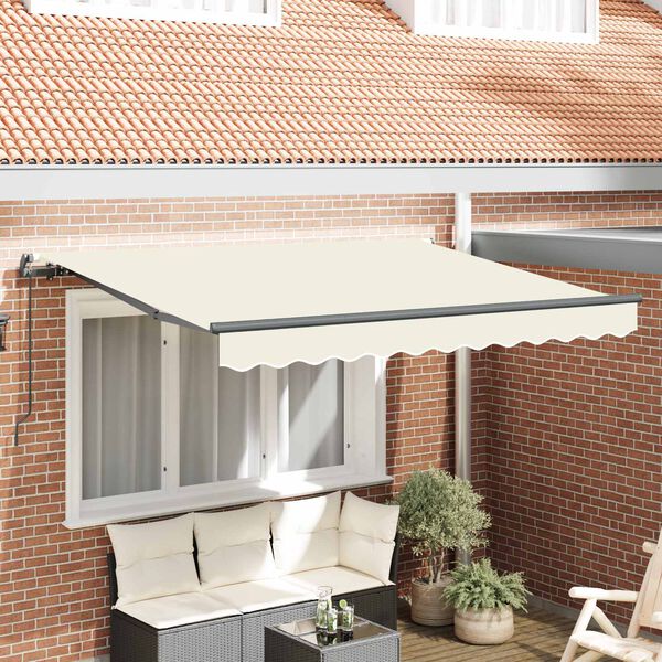 vidaXL Auvent R&eacute;tractable Cr&egrave;me 250 x 200 cm Polyester et Aluminium
