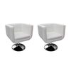vidaXL Chaises de bar lot de 2 blanc similicuir