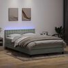 vidaXL Sommier &agrave; lattes de lit et matelas et LED gris clair 140x210cm velours