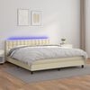 vidaXL Sommier &agrave; lattes de lit avec matelas et LED Cr&egrave;me 160x200 cm
