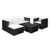 vidaXL Salon de jardin 4 pcs r&eacute;sine tress&eacute;e noir et blanc