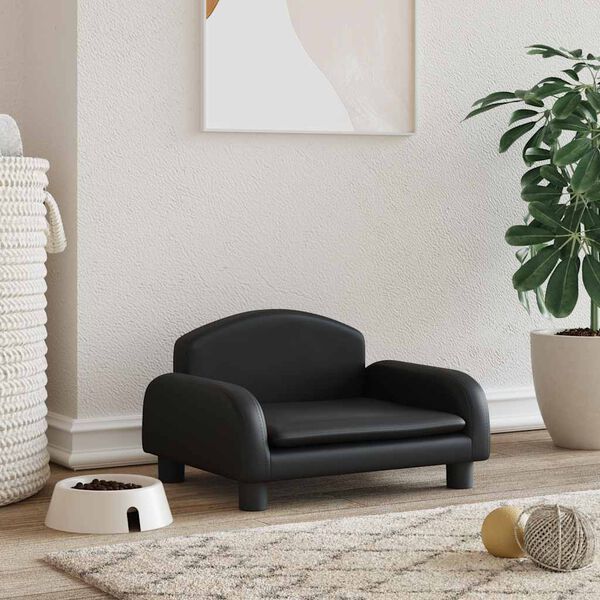 vidaXL Lit pour chien noir 50x40x30 cm similicuir