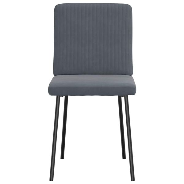 vidaXL Chaises à manger lot de 4 Gris foncé Velours
