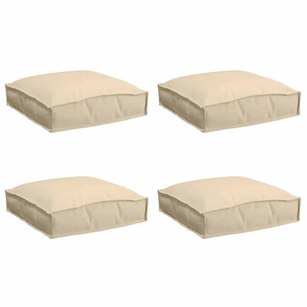 vidaXL Coussin 4 pcs Beige 40 x 40 x 8 cm Tissu Oxford
