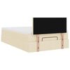 vidaXL Cadre de lit ottoman avec matelas cr&egrave;me 120x190 cm tissu