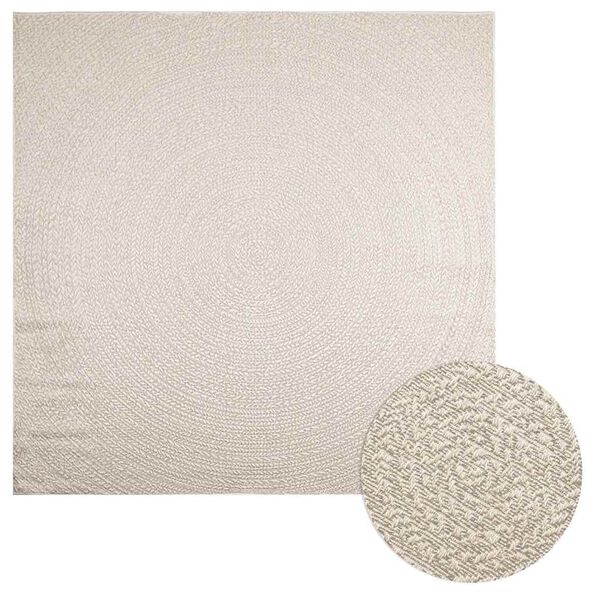 vidaXL Tapis ZIZUR cr&egrave;me 240x240 cm aspect de jute int&eacute;rieur ext&eacute;rieur