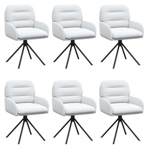 vidaXL Chaises de salle &agrave; manger pivotantes 6 pc Simili cuir Blanc