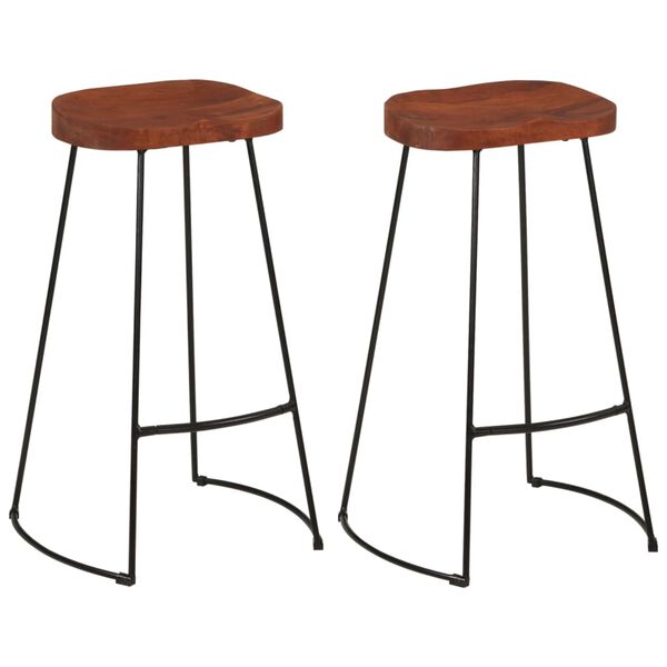 vidaXL Tabourets de bar Gavin lot de 2 50x40x78cm bois massif manguier