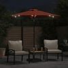 vidaXL Parasol de jardin LED et m&acirc;t en acier terre cuite 225x225x212cm