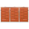 vidaXL Abri pour trois poubelles 207x77,5x112,5 cm Inox