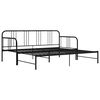 vidaXL Cadre de canapé-lit extensible sans matelas Noir Métal 90x200cm