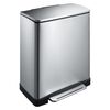 EKO Poubelle &agrave; p&eacute;dale E-Cube 50 L Argent&eacute; mat
