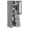 vidaXL Buffet haut Sonoma gris 69,5x34x180 cm Bois d'ingénierie