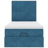 vidaXL Cadre de lit ottoman avec matelas bleu fonc&eacute; 90x200 cm velours