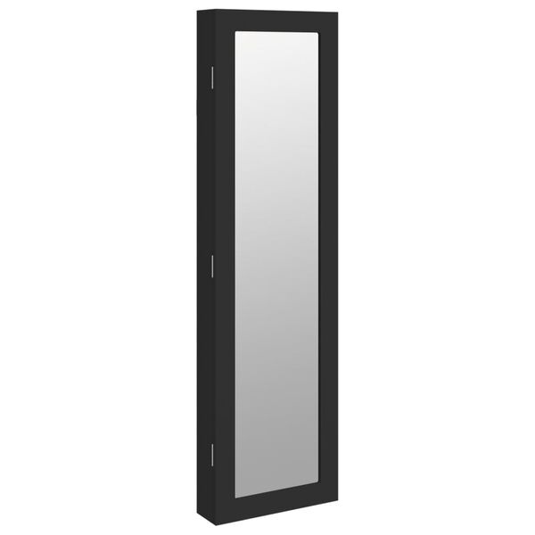vidaXL Armoire &agrave; bijoux avec miroir murale noir 30x8,5x106 cm