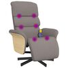vidaXL Fauteuil inclinable de massage avec repose-pieds taupe tissu