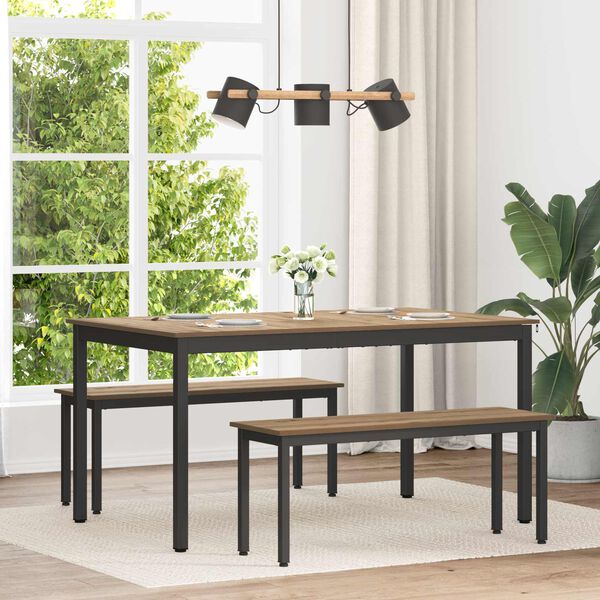 vidaXL Table de salle &agrave; manger / Table de repas M&Eacute;TAL