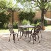 vidaXL Ensemble de tables de jardin 5 pcs Bronze Aluminium coul&eacute;