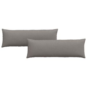 vidaXL Coussins de canap&eacute; 2 pcs Taupe 120 x 40 cm tissu