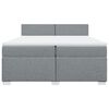 vidaXL Sommier &agrave; lattes de lit avec matelas Gris clair 200x200cm Tissu
