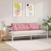 vidaXL Coussin de Dos Rose 180 x 50 cm Tissu en velours c&ocirc;tel&eacute;