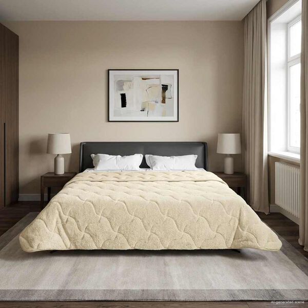 vidaXL Duvet d'&eacute;t&eacute; simple Matelass&eacute; Cr&egrave;me 200 x 220 cm