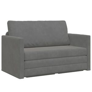 vidaXL Canap&eacute;-Lit 110cm Gris fonc&eacute; Velours