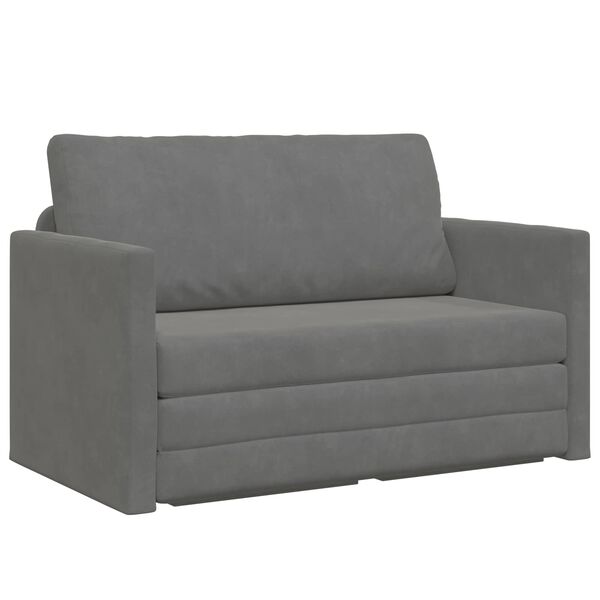 vidaXL Canap&eacute;-Lit 110cm Gris fonc&eacute; Velours