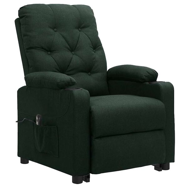 vidaXL Fauteuil Vert fonc&eacute; Tissu