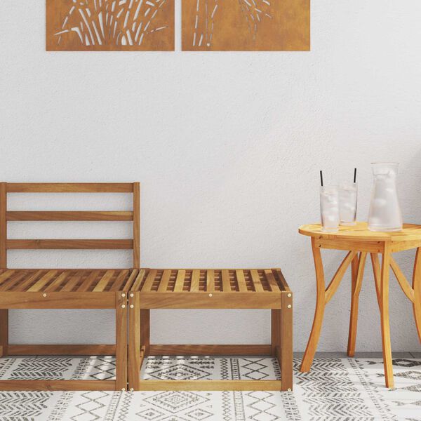 vidaXL Pouf d'Ext&eacute;rieur Bois d'Acacia Massif Naturel 59 x 59 x 37 cm