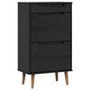 vidaXL Cabinet &agrave; chaussures MOLDE 59,5 x 35 x 103 cm Noir