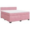 vidaXL Sommier &agrave; lattes de lit avec matelas Rose 180x200 cm Velours