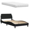 vidaXL Lit avec matelas Hanko noir 100x200 cm tissu
