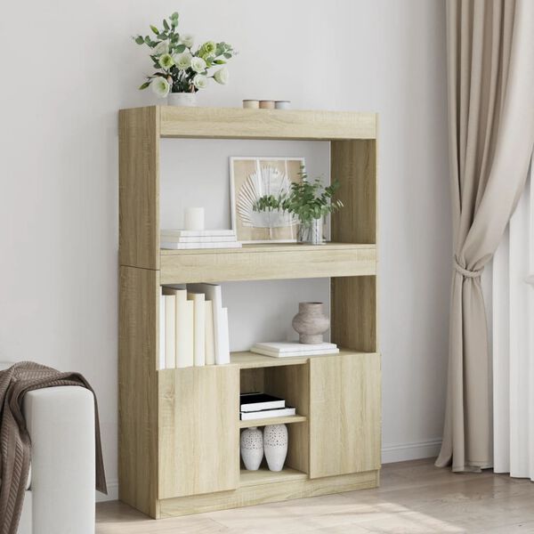 vidaXL Buffet haut ch&ecirc;ne sonoma 92x33x140 cm bois d'ing&eacute;nierie
