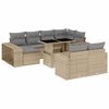 vidaXL Salon de jardin 11 pcs avec coussins beige r&eacute;sine tress&eacute;e