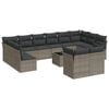 vidaXL Salon de jardin avec coussins 13 pcs gris r&eacute;sine tress&eacute;e