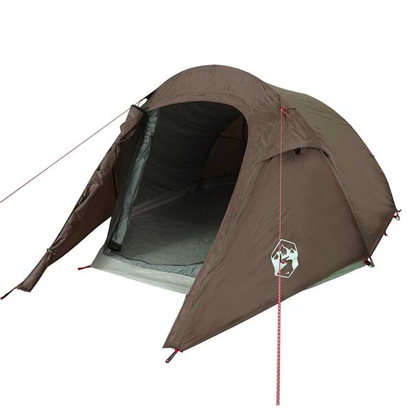 vidaXL Tente de camping tunnel 3 personnes marron imperm&eacute;able