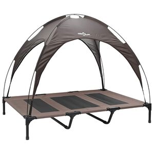 vidaXL Lit pour Chien Marron 122 x 93 x 106,5 cm Acier
