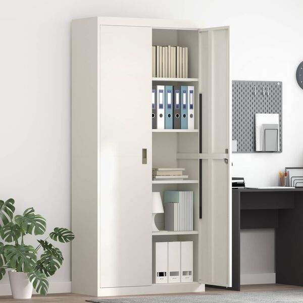 vidaXL Armoire de rangement Blanc 90 x 40 x 200 cm Acier