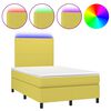 vidaXL Sommier &agrave; lattes de lit et matelas et LED Vert 120x200 cm Tissu