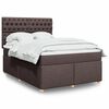 vidaXL Sommier &agrave; lattes de lit avec matelas Marron fonc&eacute; 140x190 cm
