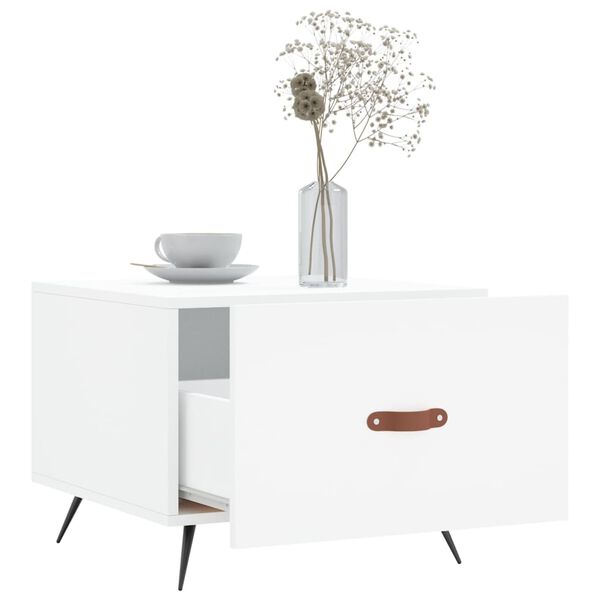 vidaXL Tables basses 2 pcs blanc 50x50x40 cm bois d'ingénierie