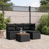 vidaXL Salon de jardin 5 pcs avec coussins noir r&eacute;sine tress&eacute;e